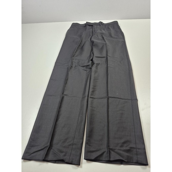 VTG Lauren Ralph Lauren Dress Pants Mens 33x32 Black Wool Flat Front NWT Office